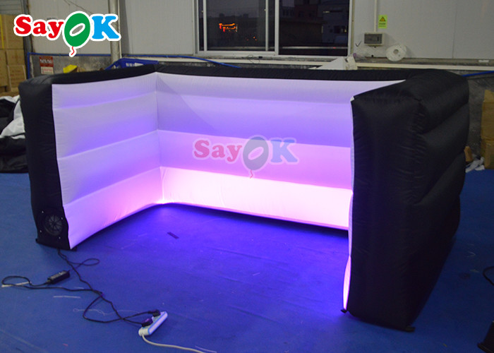 LED Illuminated Inflatable Bar Counter With Blower For Beer Drink Shop Parties