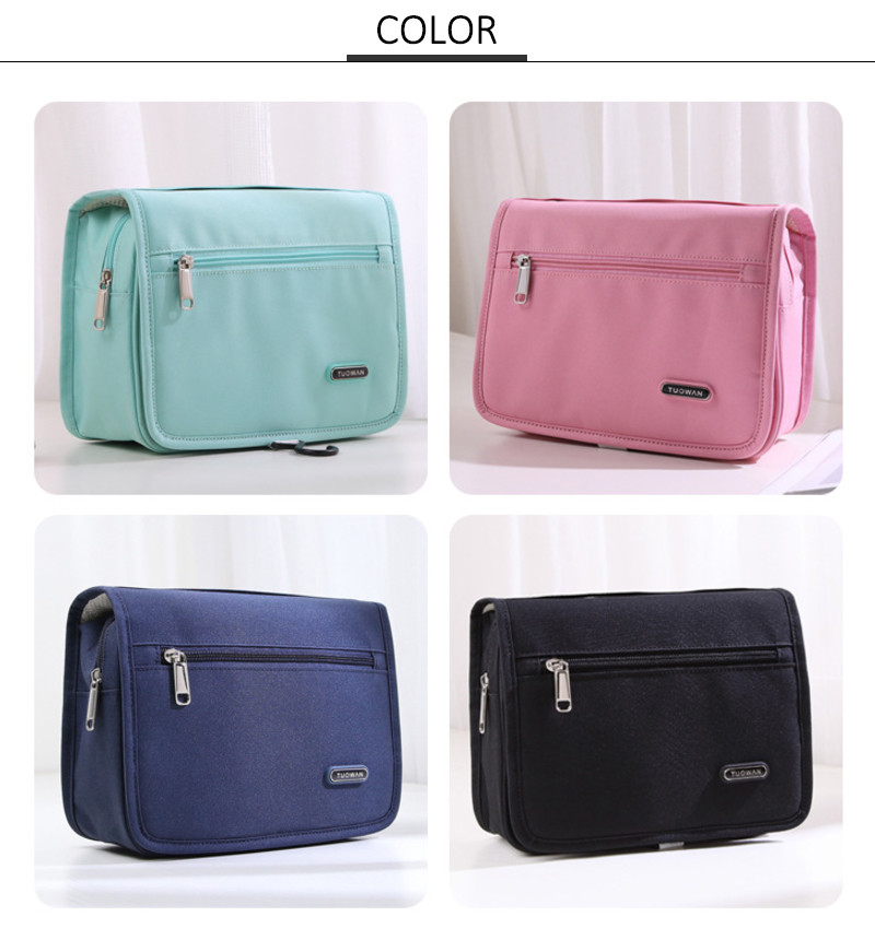 Waterproof Depth 10cm Cosmetic Makeup Bag With Plastic Hook