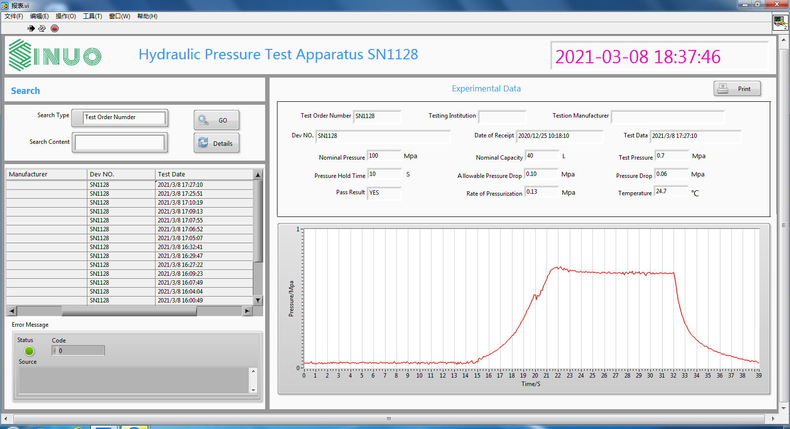 IEC60335-2-21 2.5Mpa Constant Pressure Water Supply Test Apparatus