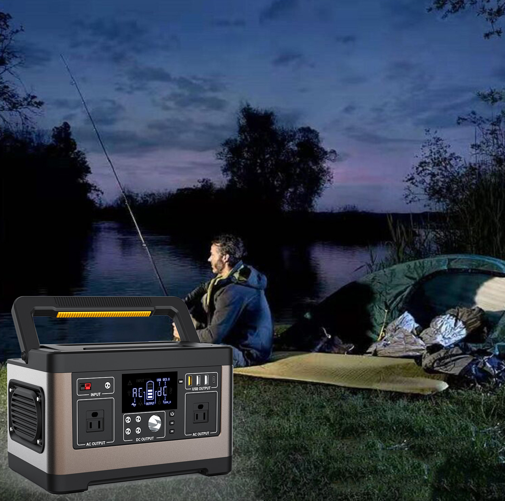 500W Portable Solar Power Station Kits With On Board Charging Micro Inverter