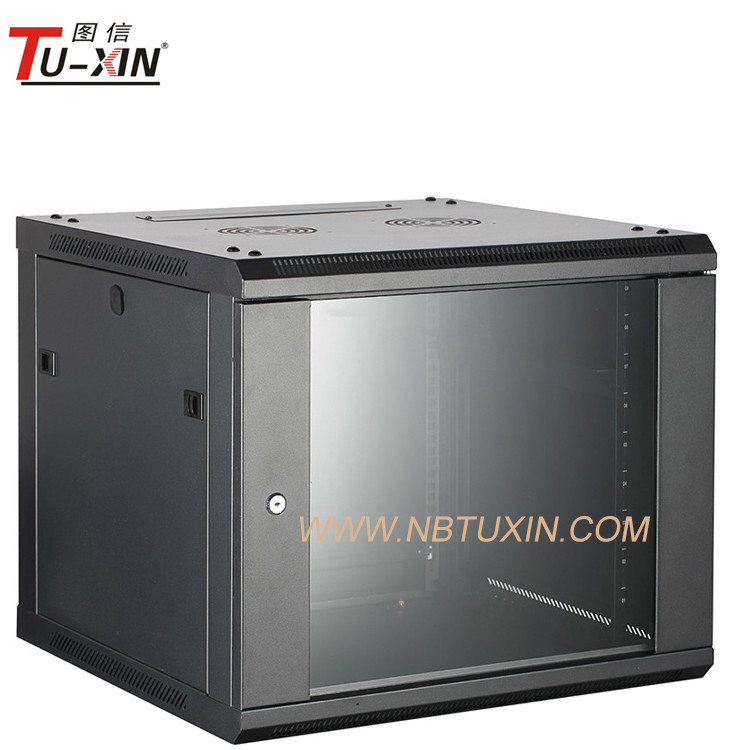 6u Wall Mount Network Cabinet / Computer Rack Cabinet With Glass Door