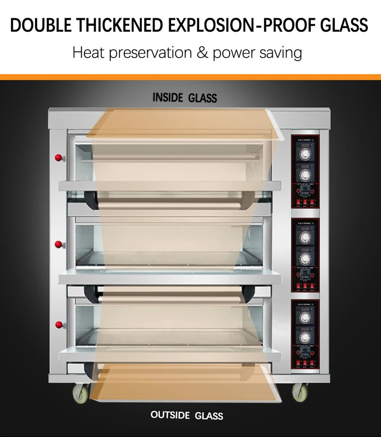 Premium Gas Baking Bakery Oven with Computer Panel Ome in Differnt Layers