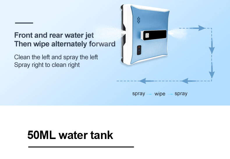 500mAh Automatic Window Washer Wifi Bluetooth Commercial Window Cleaning Robot