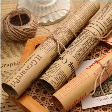 Waterproof Flower Bouquet Wrapping Paper Kraft Paper Newspaper Design Many Colors 50g