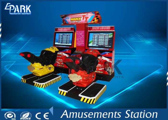 HD LCD Coin Operated Arcade Machines TT Motor Racing Simulator