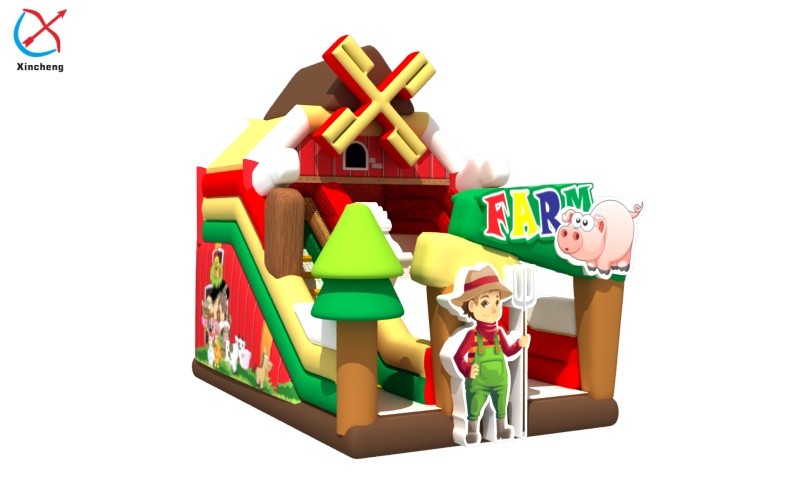 Factory New Design Inflatable Slide Castle Farm Inflatable Dry Slides For Kids