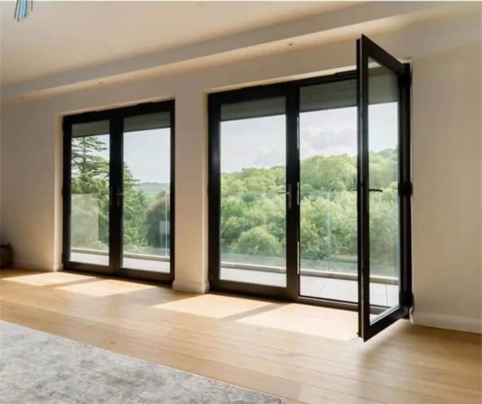 Modern Exterior Security Waterproof Aluminum Alloy Casement Doors With 10 Sealing Layers