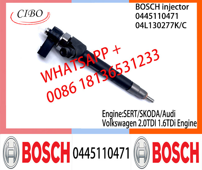 BOSCH injetor 0445110471 04L130277K/C ommon Rail Fuel Injector 0445110471 04L130277K/C For SERT/SKODA/Audi/Volkswagen