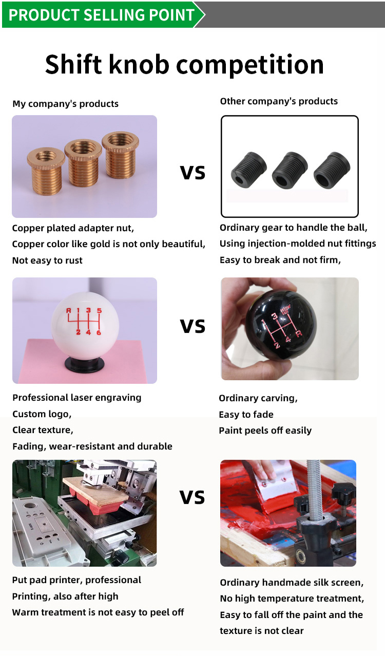 Wholesale customization 5 speed car universal black 8 ball shift knob gear shift knobs