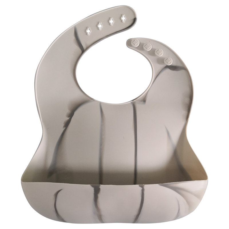 New Product Full Printing Marble Silicone Baby Bib for dinner