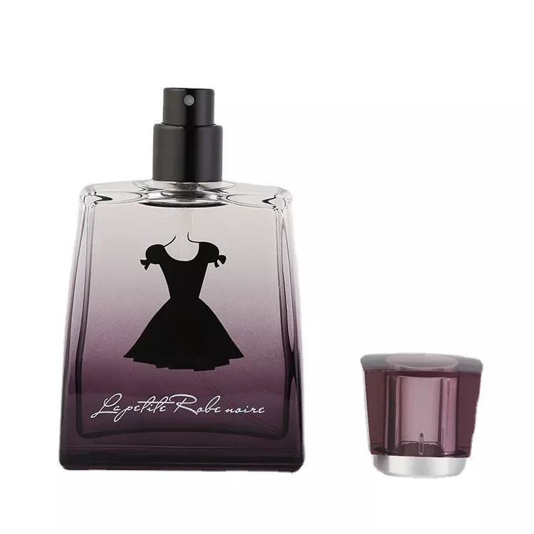 Gradient Painting 30ml Glass Perfume Bottle Aluminum Gold Metallic Cap