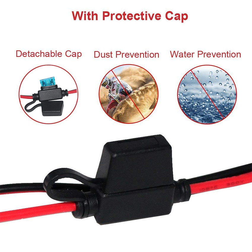 10A 2 Pin SAE Charger To Eyelet Terminal Solar Power Cable 2ft Low Voltage