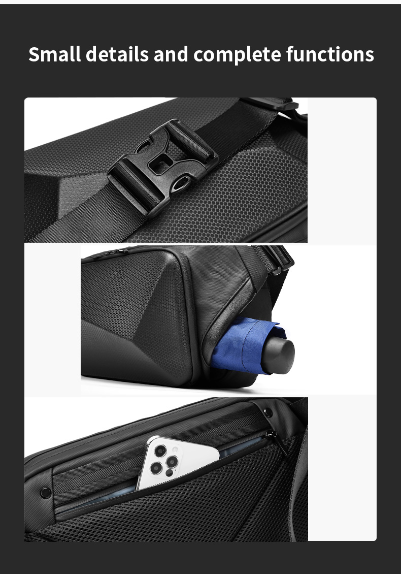 Factory wholesale custom sport waterproof new fashion casual anti theft crossbody sling bag chest men sling bag
