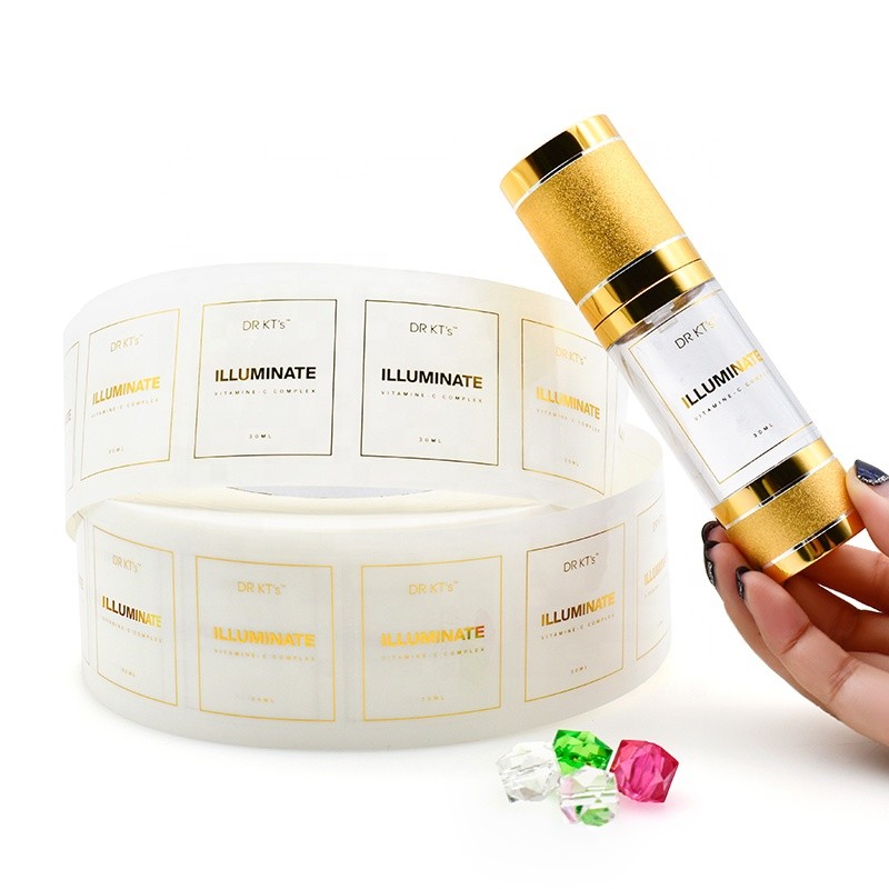 Gold Foil Finishing 4x6cm PVC Vinyl Sticker For Perfume Bottle