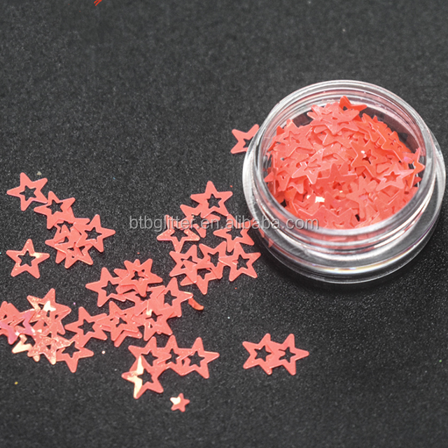 Versatile Open Star Nail Glitter Hollow Star Shape for Toys and Gift Craft Projects