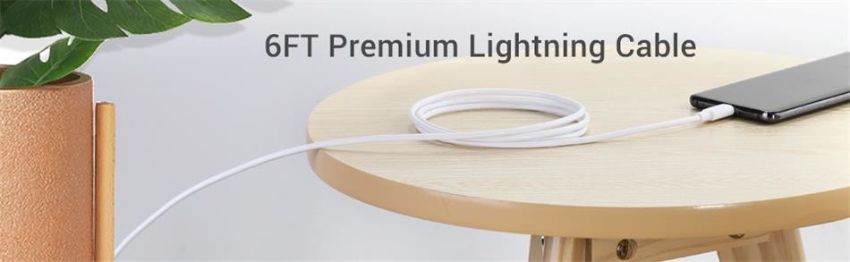 TPE Lightning IPhone Charger Cable 2.4A , 6FT Lightning To USB Cable For IPhone 12 11 Pro Max Xs