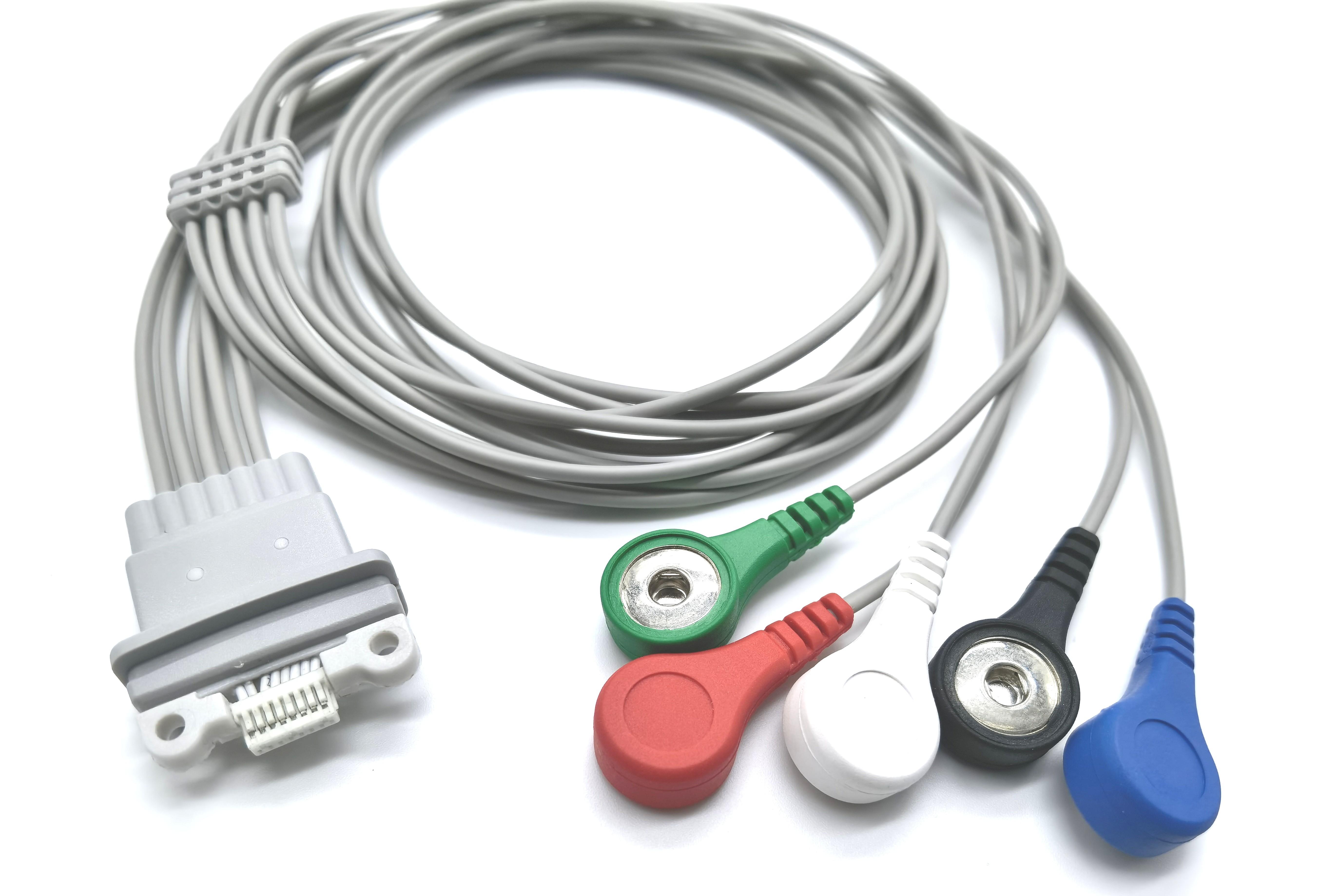 Schiller Medilog AR12 Plus IEC/AHA Snap/Clip 1.1m 5 Lead Holter ECG Cable