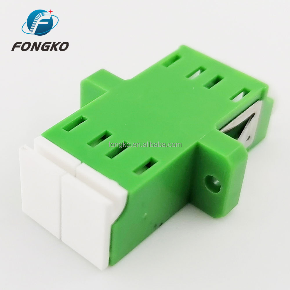 Duplex Single Mode Fiber Optic Adapter With Flange LC APC
