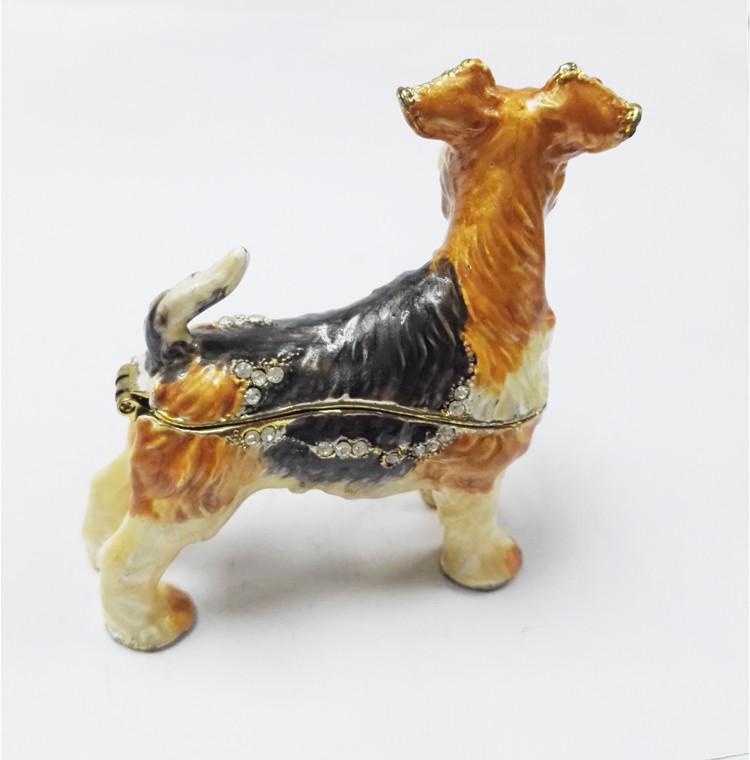 wholesales metal dog shaped cheap antique jewelry box for promotional gift