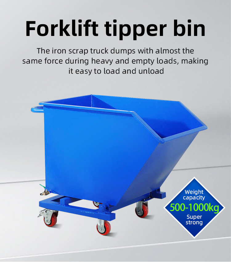 Medium Duty Steel Self Dumping Hopper Stackable For Construction