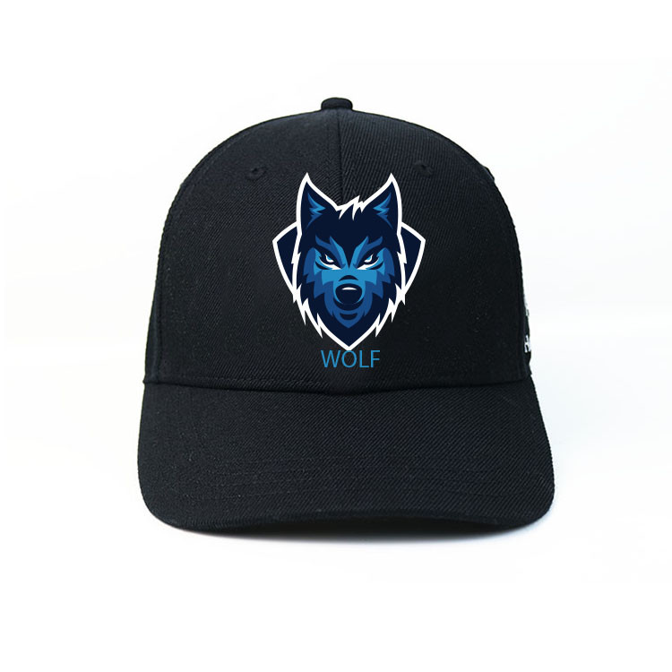 Custom design your own brand ACE inner tape printing black 6panel baseball caps hats