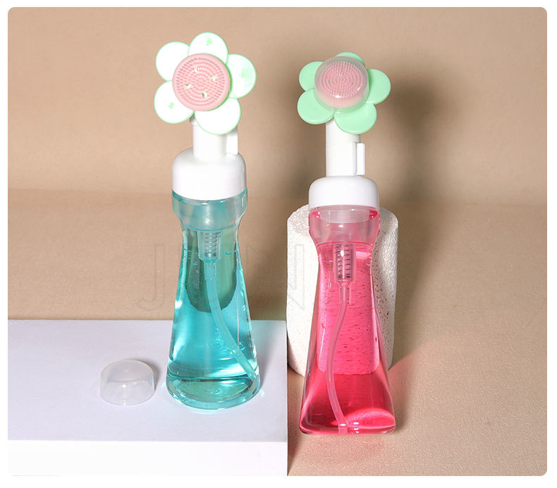 Plastic Foam 200ml Luxury Surface Pet Face Cleanser Liquid Foaming Mousse Pump Bottle Transparent Foam Bottle