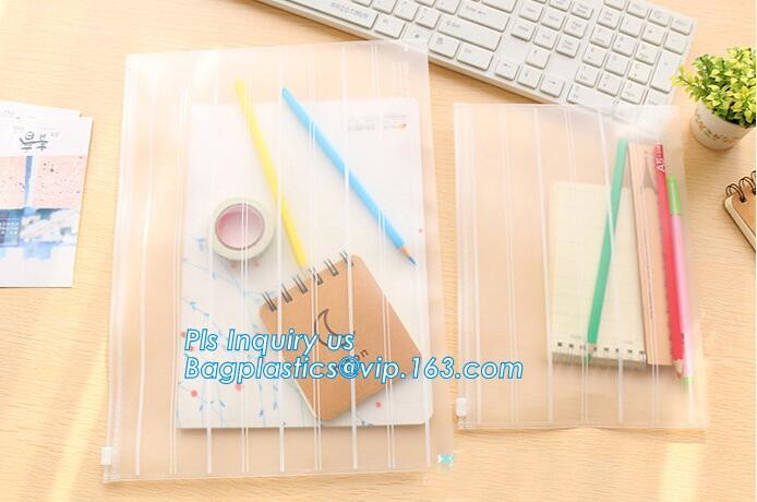 plastic slider zipper PVC bag clear vinyl cosmetic bag, clear vinyl plastic zipper bags for packing/ side gusset bag