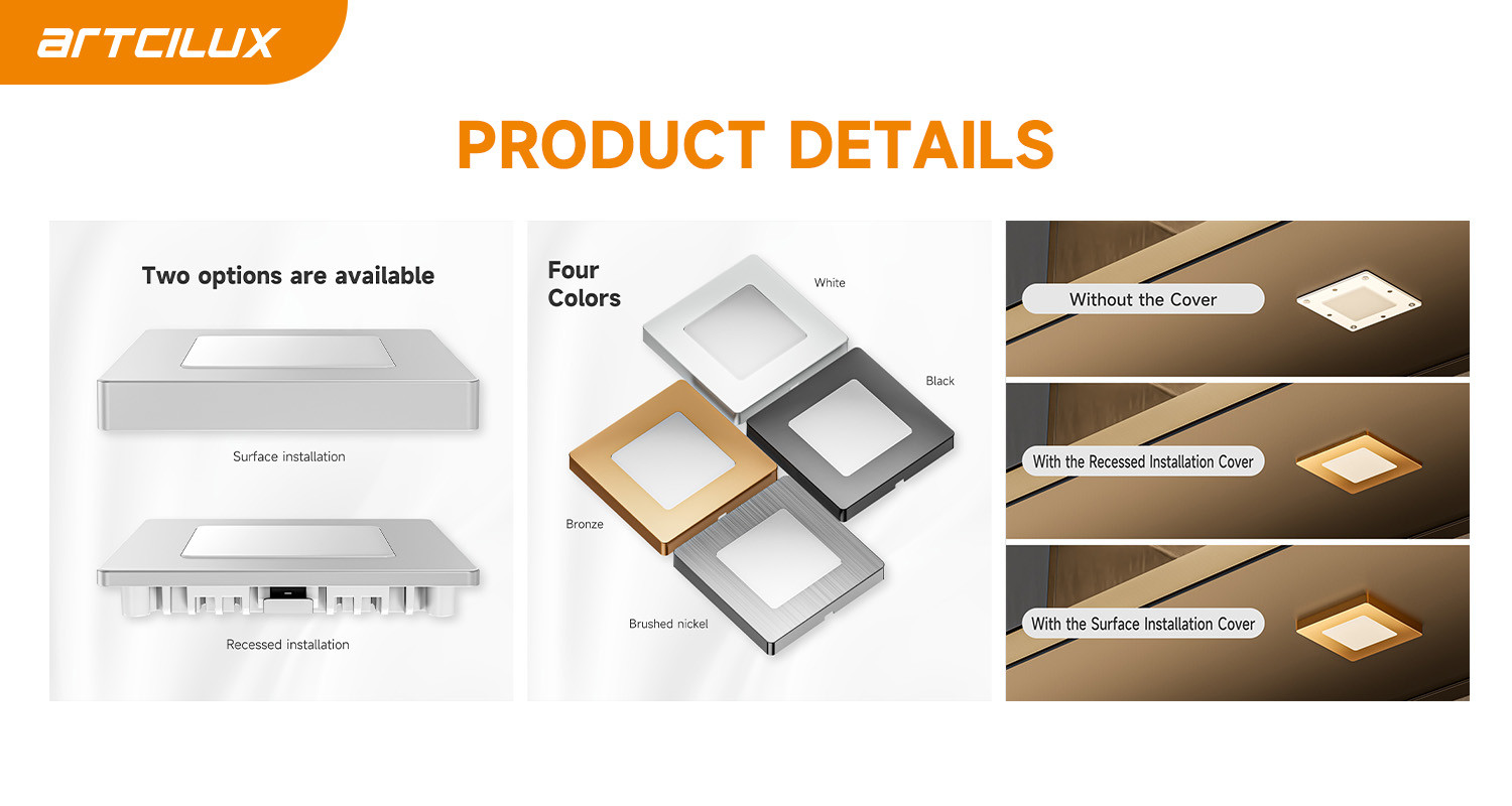 Recessed Install Style Dimmable LED Cabinet Spotlight with CE Certification and 3000/4000/6000K Temperature