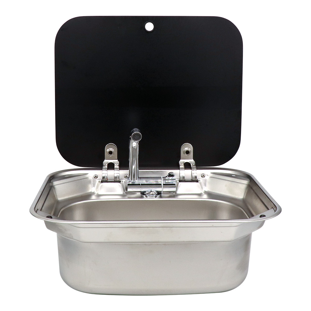 RV kitchen parts Stainless Steel basin with lid including the foldable