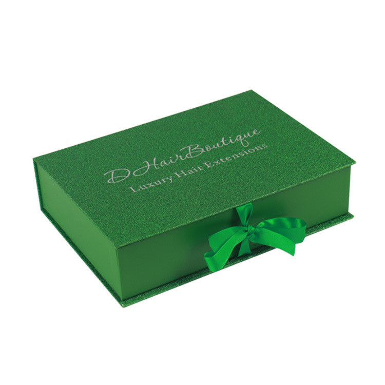 Luxury Design Custom Wig Packaging Boxes Rigid Cardboard With Ribbon Closure