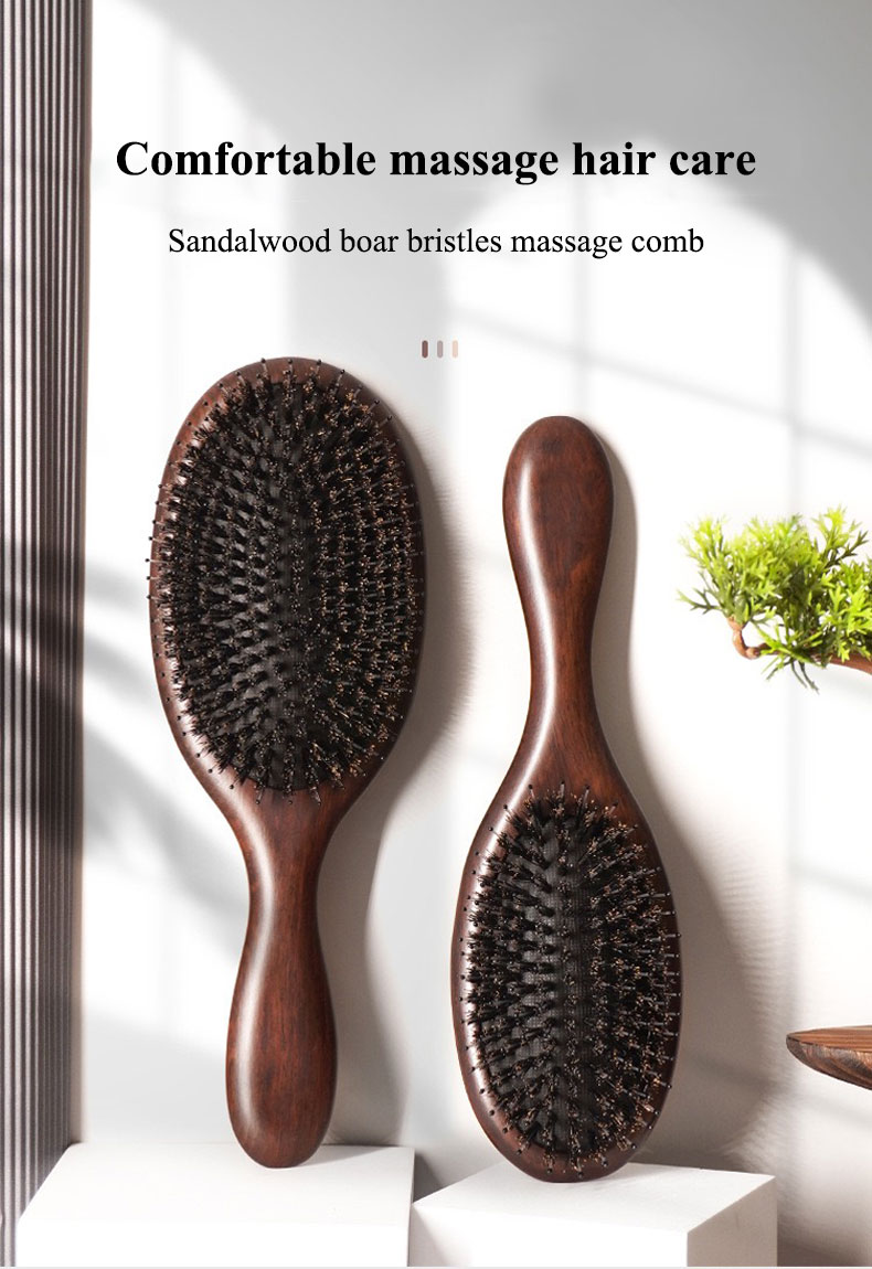 Customized Logo Wooden Square Paddle Hair Brush With 100% Beechwood