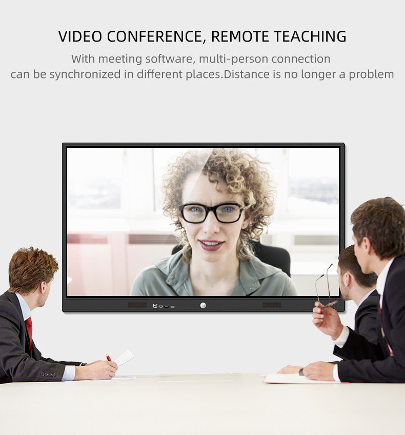 Free Standing Mobile 75 Inch 4K High Definition Smart Whiteboard For Teaching