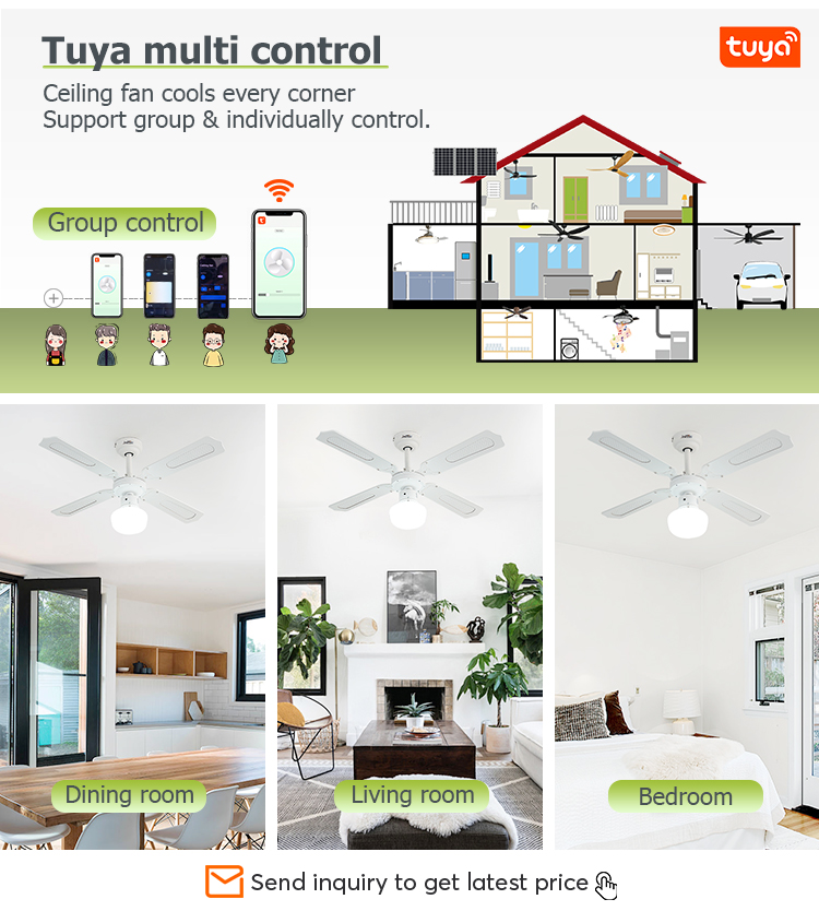 OEM Remote Control Ceiling Fan with 1stshine Classic White Finish and 4 MDF Blades