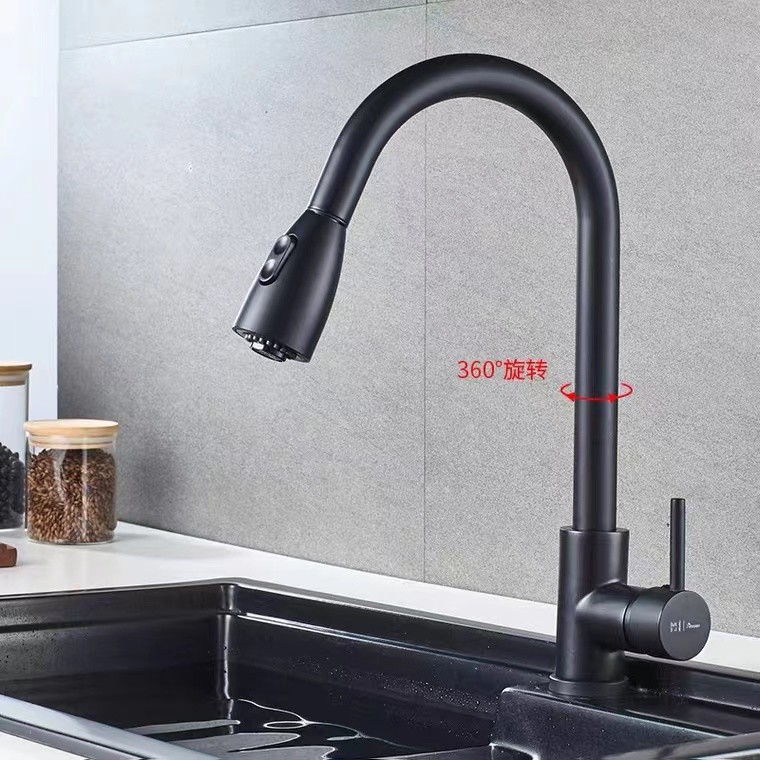 Pull Out 304 Sanitary Ware Faucet Hot And Cold Water Kitchen Tap