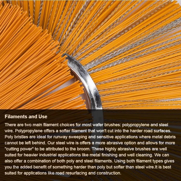 Electric Road Sweeping Brush Curb Broom 205mm Customized