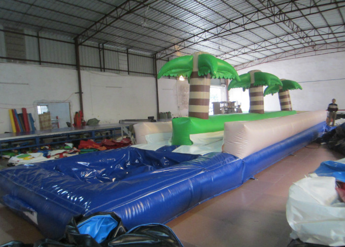 Palm trees slope inflatable water slide 2017 China inflatable water slide with pool