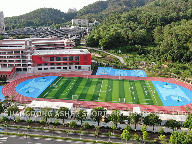 UV Resistant Sandwich System Running Track Non Toxic Outdoor Rubber