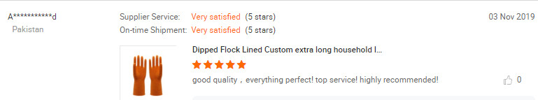 Red Color Flocklined Household Latex Kitchen Rubber Gloves Good Elasticity For Cleaning