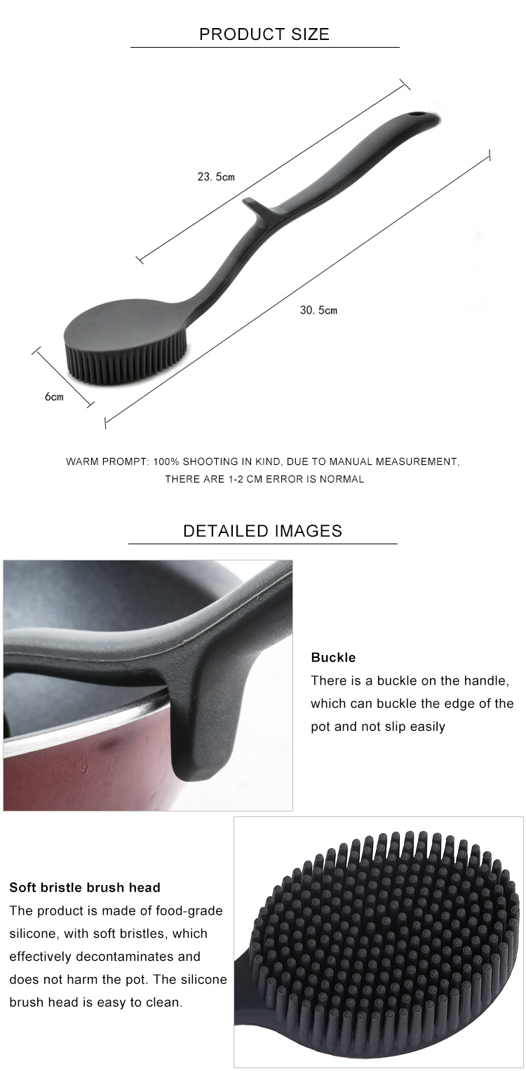 Latex Free Long Handle Silicone Washing Up Brush