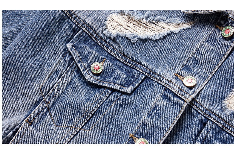 BEIANJI Irregular Ripped Denim Top Heavy Industry Nail Bead