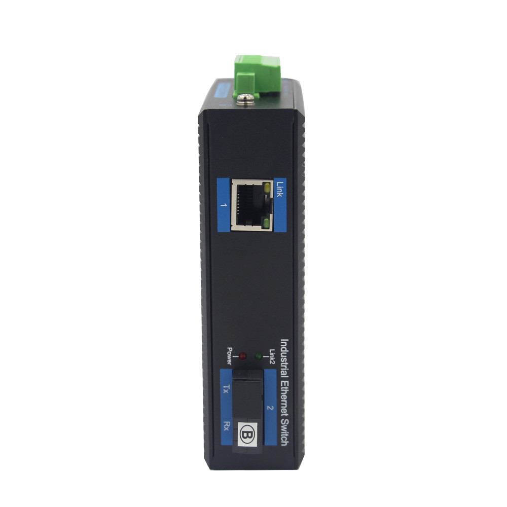 Din Rail 10/100/1000M Fiber To UTP Converter 24V Unmanaged Industrial Switch
