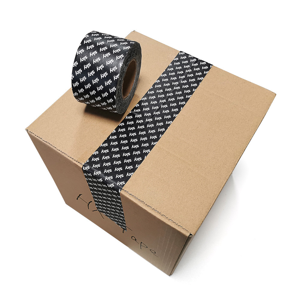 Environmental Protection Material Single Sided Black Printing Kraft Paper Tape