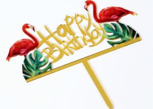 Buy cheap Non - Toxic Acrylic Cake Topper For Happy Birthday / Wedding Party Decorations product