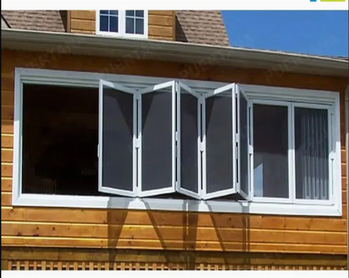 Windproof Aluminum Double Glass Bifold Windows for Kitchen