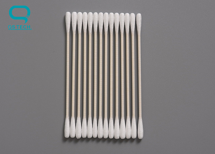 Double Head Industrial Long Stick Cotton Swabs Cleanroom Wooden Cotton Swab