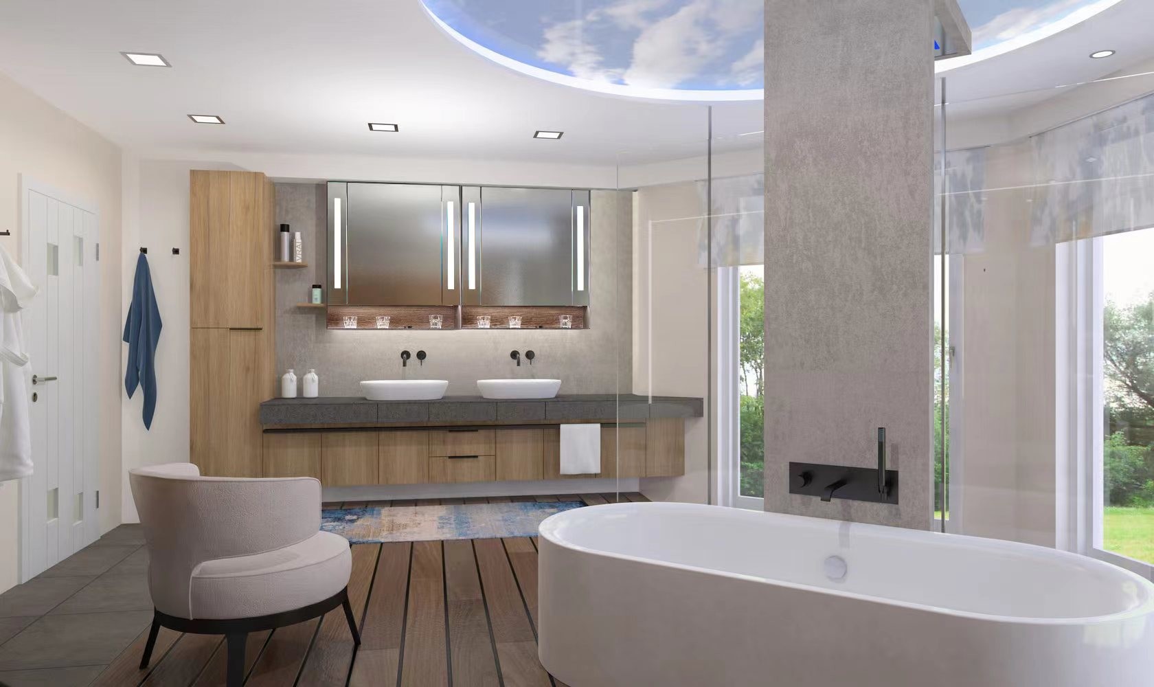 Wholesale Manufacturers Intelligent Bathroom Mirror Doors Simple Anti Fog LED Length Optional Aluminum Alloy Mirror