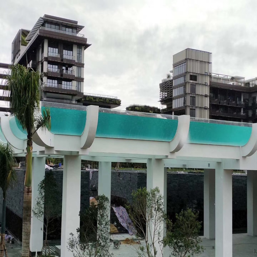 Prefabricated Outdoor Pool Acrylic Luxurious plexiglass Steel Structure Swimming Pool