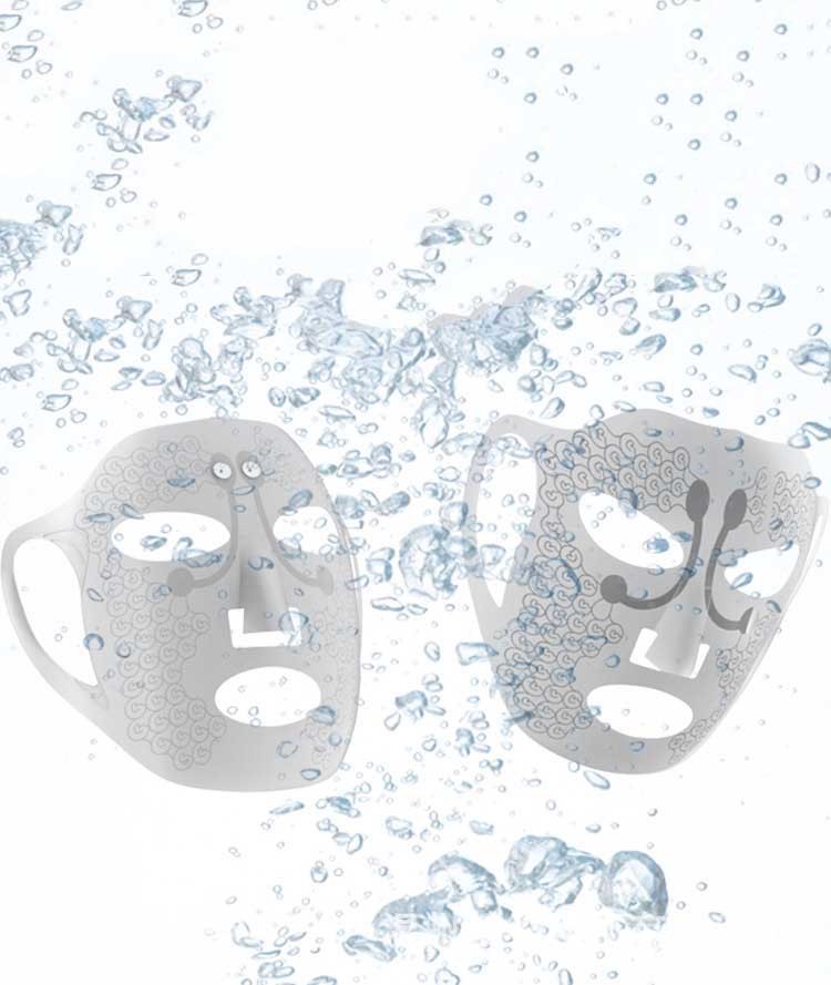Multiscene Washable LED Facial Mask , Reusable Electric Heated Mask