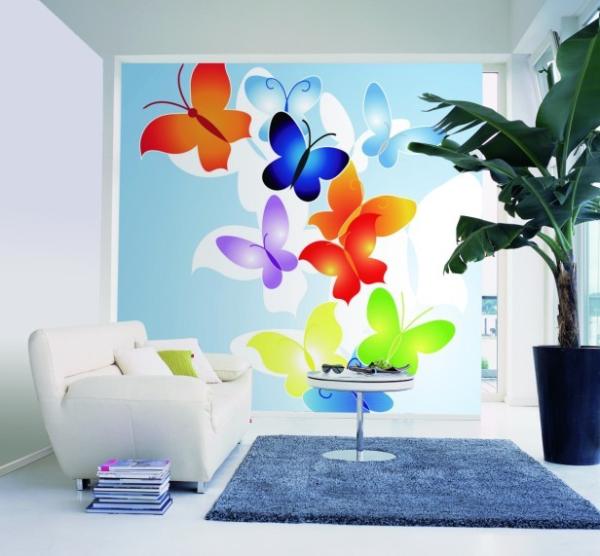 PVC, Fabric Animal Series Butterfly Customized Hotel, Spa, Househole Wallpapers