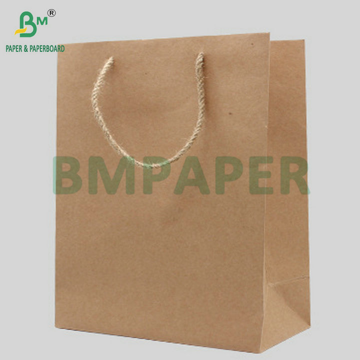 Wood Pulp High Strength 60g 80g Brown Kraft Paper Roll For Paper Bags